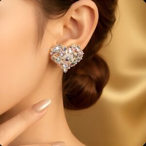 Rhinestone Heart Earrings